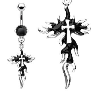 Piercing do pupíku černá