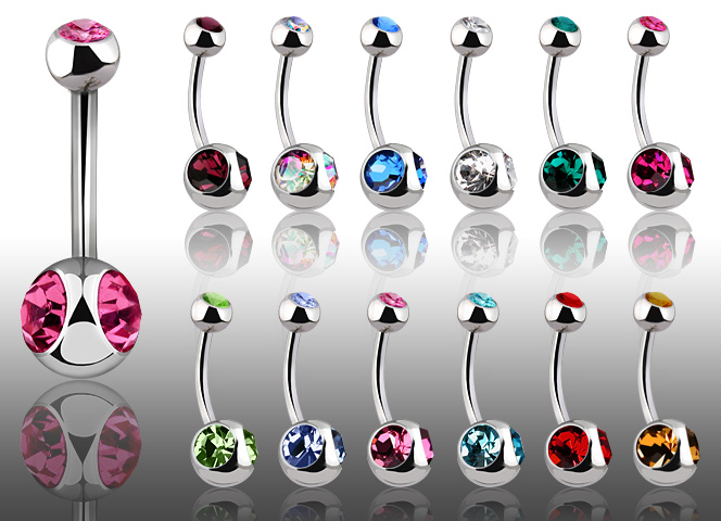 Piercing do pupíku fialová