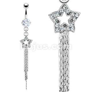 Piercing do pupíku růžová hvězda