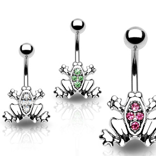Piercing do pupíku růžová žába