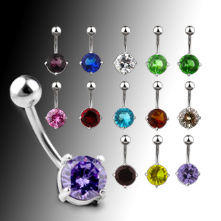 Piercing do pupíku červená