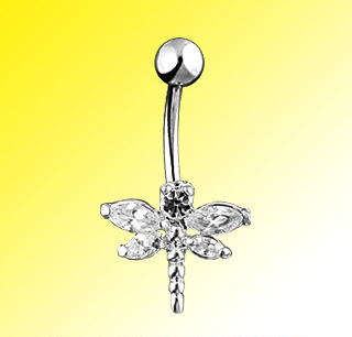 Piercing do pupíku čirá vážka