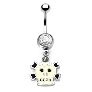 Piercing do pupíku lebka