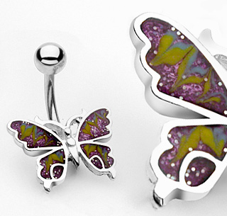 Piercing do pupíku motýl