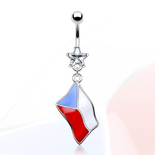Piercing do pupíku česká vlajka