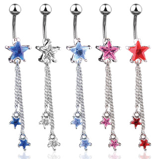 Piercing do pupíku růžová hvězda