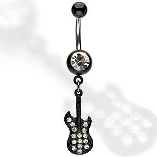Piercing do pupíku čirá kytara