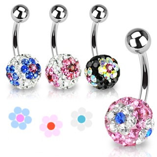 Piercing do pupíku růžová/čirá
