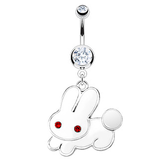 Piercing do pupíku béžová králík