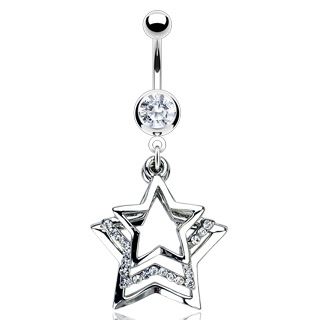 Piercing do pupíku fialová hvězda