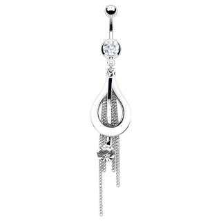 Piercing do pupíku čirá/bílá
