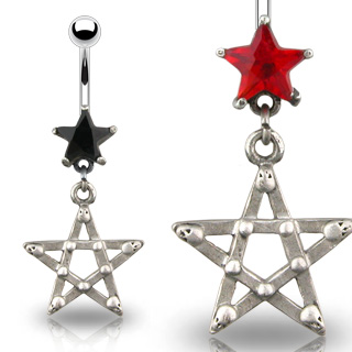 Piercing do pupíku černá hvězda