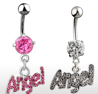 Piercing do pupíku růžová angel