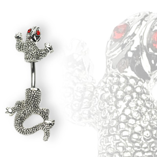 Piercing do pupíku ještěrka