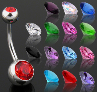 Piercing do pupíku fialová