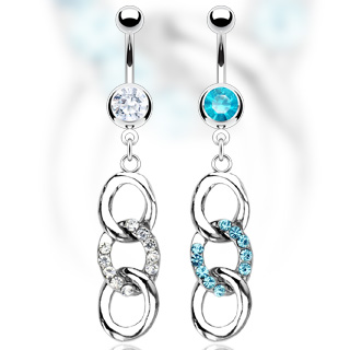 Piercing do pupíku růžová