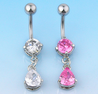 Piercing do pupíku růžová