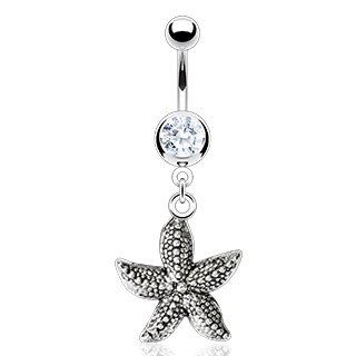 Piercing do pupíku čirá hvězda
