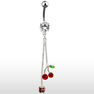 Piercing do pupíku třešně