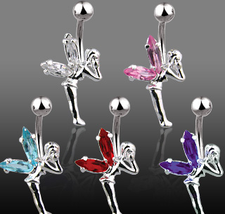 Piercing do pupíku růžová víla