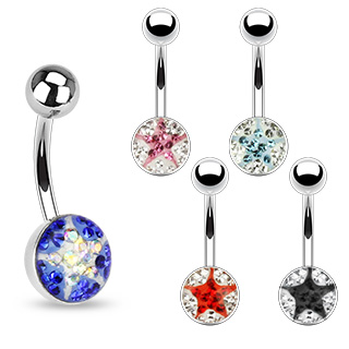 Piercing do pupíku modrá hvězda