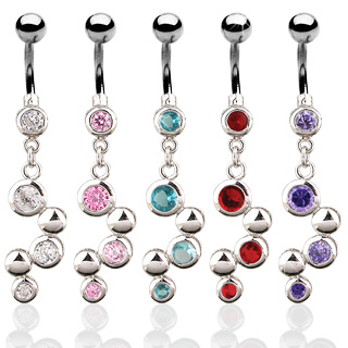 Piercing do pupíku červená