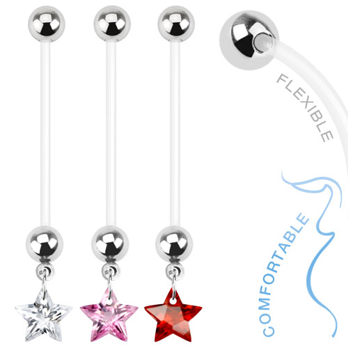 Piercing do pupíku červená hvězda