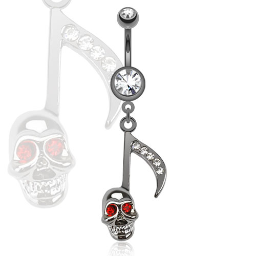 Piercing do pupíku lebka