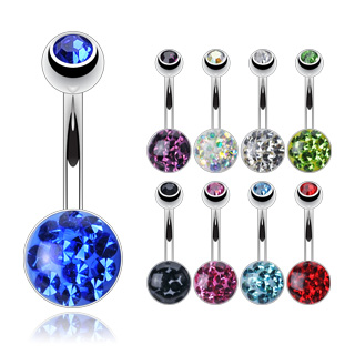 Piercing do pupíku červená