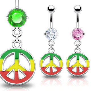 Piercing do pupíku růžová peace