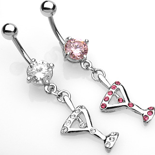 Piercing do pupíku čirá drink