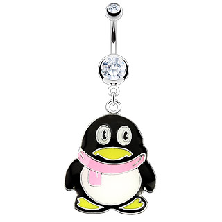 Piercing do pupíku tučňák