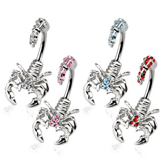 Piercing do pupíku růžová štír
