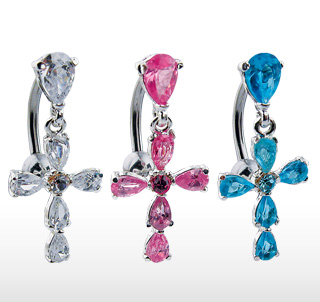 Piercing do pupíku čirá kříž