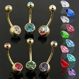 Piercing do pupíku tyrkysová