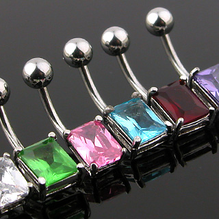 Piercing do pupíku červená