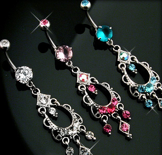 Piercing do pupíku růžová