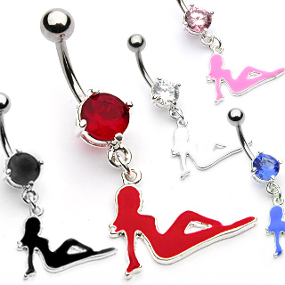 Piercing do pupíku růžová