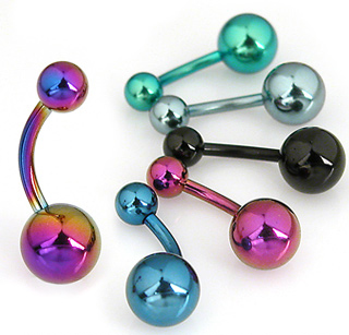 Piercing do pupíku zelená