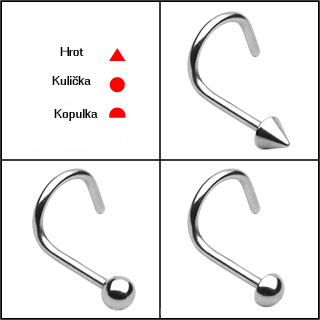 Piercing do nosu 1 mm kopulka