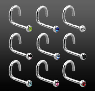 Piercing do nosu 0,8 mm světle modrá