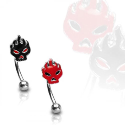 Piercing do obočí 1,6x10x3mm černá