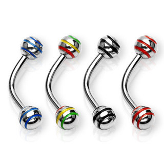 Piercing do obočí 1,2x10x4mm rasta