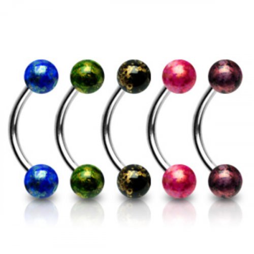 Piercing do obočí 1,2x10x4mm černá