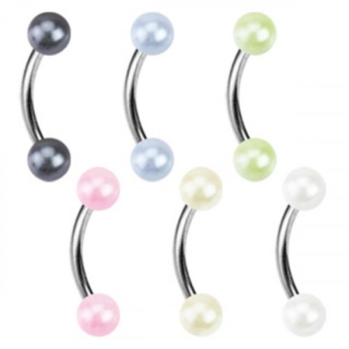 Piercing do obočí 1,2x10x4mm růžová