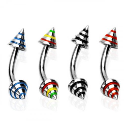 Piercing do obočí 1,2x10x(3x4)mm rasta