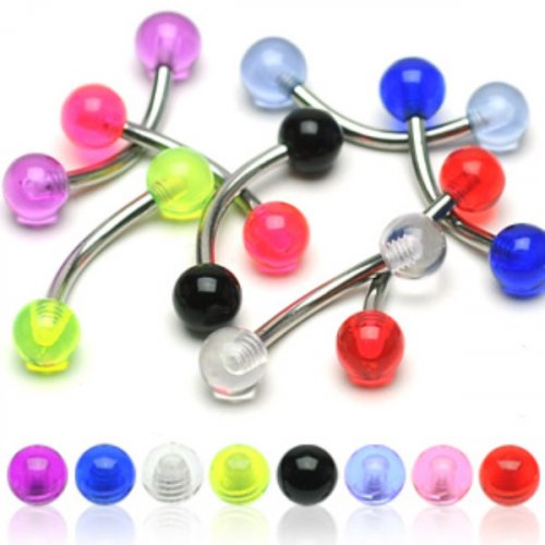 Piercing do obočí 1,6x10x5mm čirá