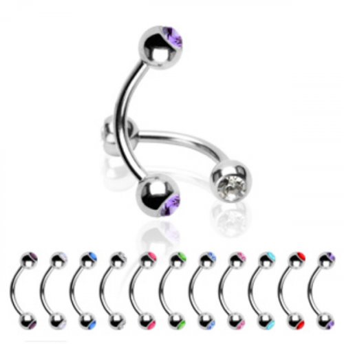 Piercing do obočí 1,6x12x5mm čirá