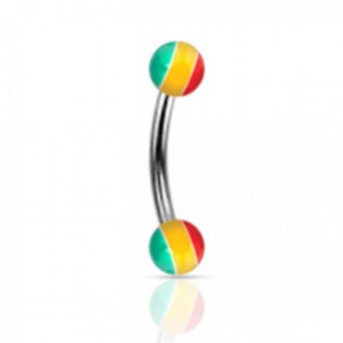 Piercing do obočí 1,6x10x5mm rasta