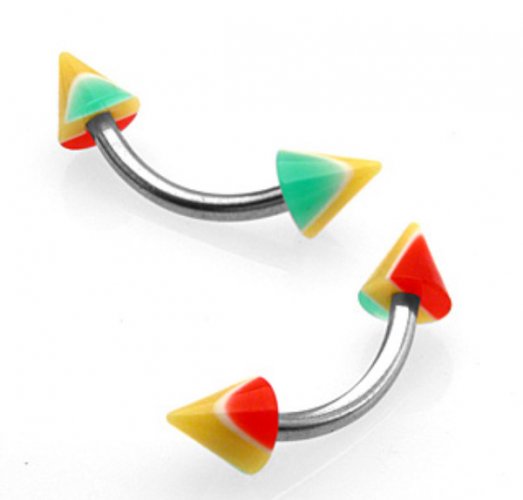 Piercing do obočí 1,2x10x(4x4)mm